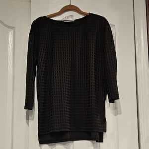 Philosophy Republic Black Geometric 3/4  Sleeve Hi /Low Tunic Top Medium M